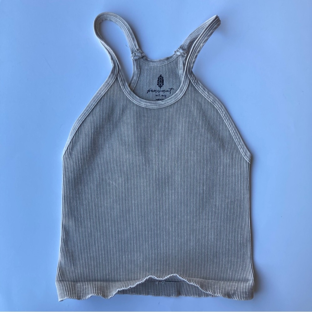 Free People Movement Happiness Runs Long Crop Tank in stone Eagle size M/L